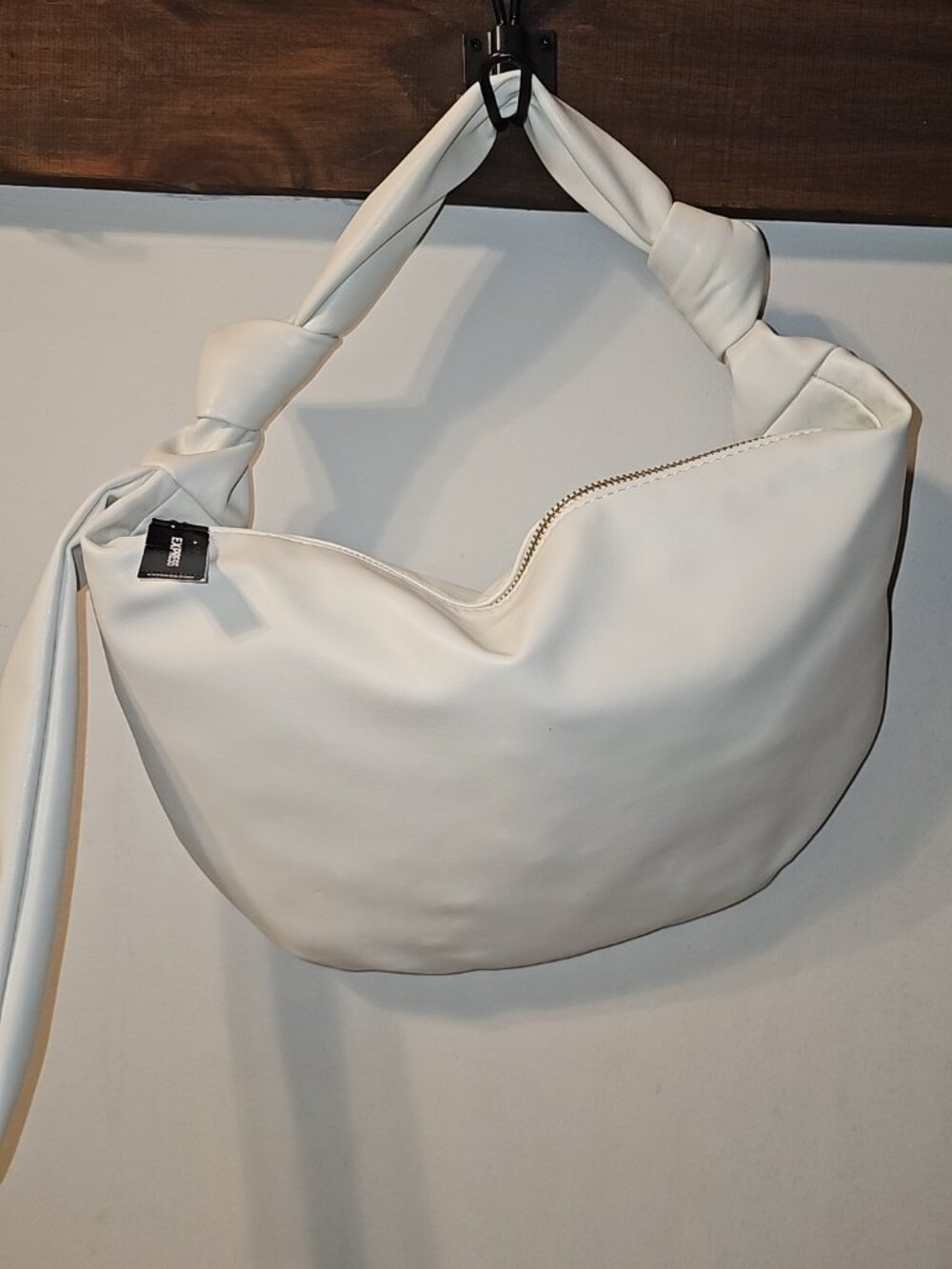 Express Ivory Knotted Slouchy Hobo Shoulder Bag NWT